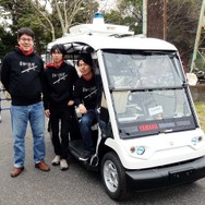 3月23日の「自動運転AIチャレンジ」の準備として参加した「チーム・ラビット」の面々。右から呉澤さん、藤平俊輔さん、薄井宏航さん