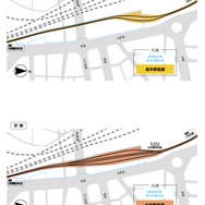 名鉄名古屋駅の再開発に伴なう4線化計画の概要。