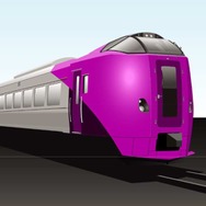 新製される観光列車用の多目的車「キハ261系5000番台」（仮称）。塗色は2パターンあり、こちらは「はまなす編成」と呼ばれるもの。