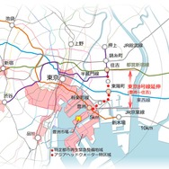 地下鉄（東京）8号線の計画ルート。