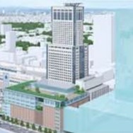 札幌駅新幹線口開発のイメージ。現在のJRタワーに隣接する形で新タワービルが建てられ、JRタワーのリニューアルや札幌駅の「エキナカ」開発なども行なわれる。