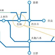 夢洲直通列車の概要。近鉄各線からは奈良線とけいはんな線を介し、Osaka Metro中央線へ乗り入れる。