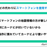 カーナビの代わりにスマートフォンを使用する理由