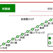 常磐線内で新たにSuicaエリアに入る駅。首都圏エリアの各駅と仙台エリアの各駅を跨って利用はできないため、浪江以南と小高以北との行き来には通しで使うことができない。