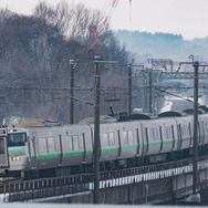 札幌圏での業績向上の立役者となっている新千歳空港～札幌・小樽間の快速『エアポート』。2020年春のダイヤ改正では、毎時4本から5本に増強される予定。2019年2月撮影。