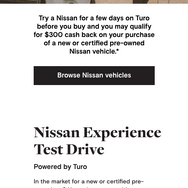 トゥーロのカーシェアリングプラットフォームを活用したNissan Experience Test Drive