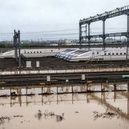 台風19号で浸水した長野新幹線車両センター（長野県長野市）