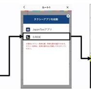 東京メトロ my!アプリを使ったタクシー配車アプリ「S.RIDE」のイメージ