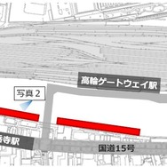 出土した築堤の位置。