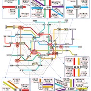 東京地下鉄主要乗換え駅での終電前倒し計画（平日）。