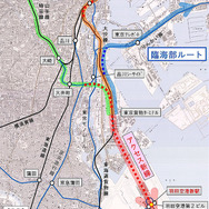JR東日本が示している、羽田空港アクセス線の3ルート。
