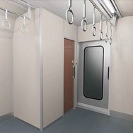 12両編成『モーニング・ウィング3号』の3号車に設けられる男性用トイレ付近のイメージ。