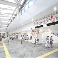 「幕張新駅」改札内コンコースのイメージ。