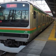 静岡県伊東市で開催される自転車（MTB）競技向け臨時列車は、当初の予定どおり運行される。小田原～伊東間をE231系またはE233系により運行され、途中、熱海のみに停車する。写真はE231系。