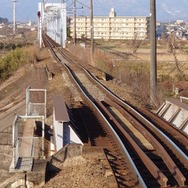 軌道が変形した被災時の阿武隈急行線。
