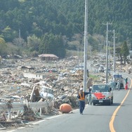 津波被害に遭った宮城県石巻市のようす（2011年5月9日）