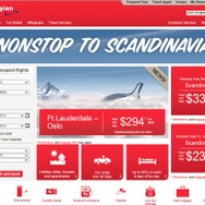 ノルウェジアン航空のホームページ