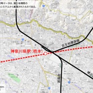 神奈川県駅は橋本駅のやや南側の地下に設けられる。地上の高校は移転することになる。