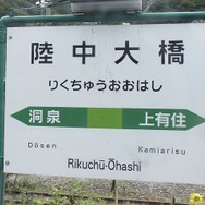 陸中大橋駅の現在の駅名標。