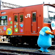11月1日に吹田総合車両所森ノ宮支所で報道公開された201系「ICOCAラッピング列車」