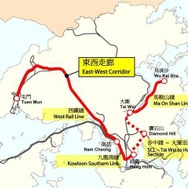 2018年の開業が予定されている沙中線第1期区間（点線）。既設の西鉄線・馬鞍山線と接続し、東西走廊として運営される。