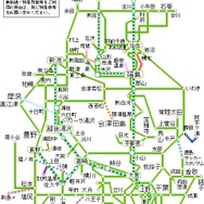 「週末パス」のフリーエリア。JR東日本の首都圏・南東北・上信越エリア各線が土曜・休日の2日間、自由に乗り降りできる。