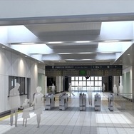尼崎駅の増設駅舎は11月29日から使用を開始する。画像は増設部改札口のイメージ。