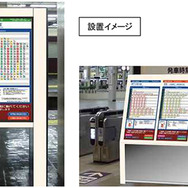 タッチパネル式時刻表のイメージ。2月18日から梅田駅に設置される。