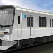 日比谷線・スカイツリーラインに導入される東京メトロ13000系のイメージ。1両の長さは現在より約2m長い20mだが、編成車両数は1両少ない7両になる。