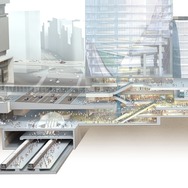 将来の渋谷駅の様子。東口地下広場によって副都心線・東横線とJR線の乗り換えが便利になる