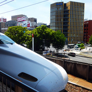 名古屋駅の新幹線ホーム新大阪寄りからリニア中央新幹線の地下ホーム位置を見下ろす