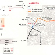 第2期区間のルートと配線。富山港線の軌道を富山駅の高架下に延伸して富山軌道線に接続させるほか、既設区間でも停留場の新設と複線化を行う。