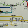 駅の路線図には3月初旬時点で小田栄駅の表示はない