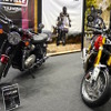 スラクストンRやボンネビルT120といった話題のモデルも展示されたトライアンフブース。