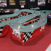 第一回カー&ブランチ開催。スロットカーのコースも登場した。