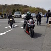 4月10日（日）、ターンパイク箱根のスカイビューラウンジ駐車場にておこなわれたアプリリアとモト・グッツィの試乗会。