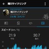 スピードの変化がグラフになっていた。スクロールすると高低表もあるのでアップダウンに応じて変動しているのが分かる