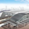 春日井駅の新しい橋上駅舎と自由通路のイメージ。10月30日から使用を開始する。