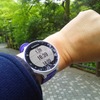 山中温泉のこおろぎ橋にゴール。距離1.20kmを16分39秒で歩いた