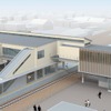 橋上化された新所原駅のイメージ。11月27日から橋上駅舎と自由通路の使用を開始する。