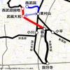 台風災害のため萩山～西武遊園地間（赤）が運休中の西武多摩湖線。代行バスの運行（青点線）や西武園線の終発延長（青実線）などで対応してきたが、9月6日の再開が決まった。
