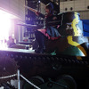 九五式軽戦車レプリカモデルや「ガールズ&パンツァー」コスプレモデル、「World of Tanks」3Dプリンターモデルなどを展示したDMM GAMESブース