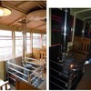 嵯峨野観光鉄道は昨冬に続き「ストーブ列車」を運行する。写真はダルマストーブが設置されたトロッコ車。