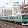 現在の常磐線土浦以南は今から120年前に開業した。写真は常磐線を走るE231系の快速電車。