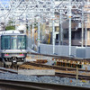 内側線を外側に移設する前の新駅設置現場