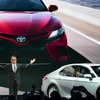 新型『カムリ』（北米モデル）の発表では豊田社長が登壇。エネルギッシュかつユーモアあふれるプレゼンテーションで、会場の笑いを何度も誘っていた。