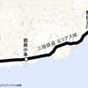 3月25日に開業する十府ヶ浦海岸駅の位置（赤）。北リアス線の野田玉川～陸中野田間に設けられる。