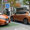 東京・葛飾にて最後の充電。ノートe-POWERとのカラーの対比が面白い。