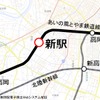 新駅（高岡やぶなみ駅）の位置。西高岡～高岡間に設置される。