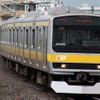 中央・総武線の各駅停車で使用されている電車のイメージ。600両のうち6ドア車のわずか1両だけ「菜の花色の吊手」が装備される。